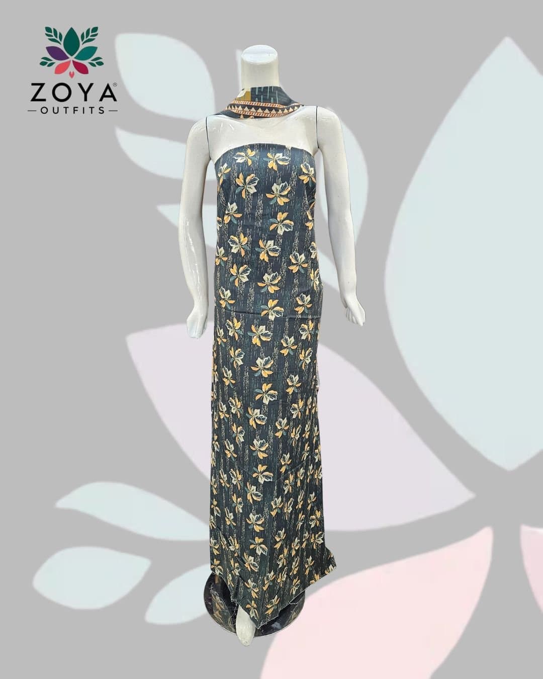 Printed Dark Green Full Khaddar suit Unstitched 3PC